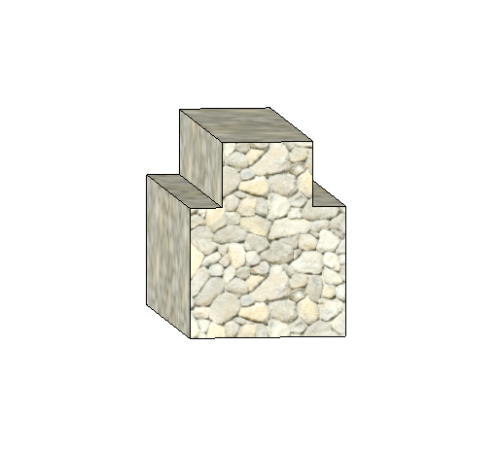 Rubble Masonry Foundation - 2 Stepped (Parametric)