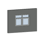 Window - Double Awning Transom Aluminium (Parametric)