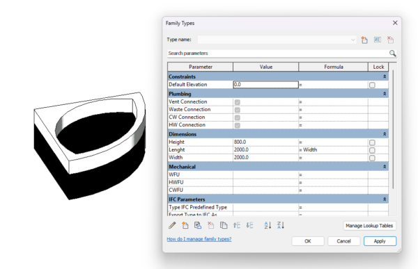 Bathub Model 3 (Parametric)