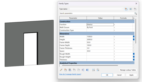 Aluminium Door Frame (Parametric)