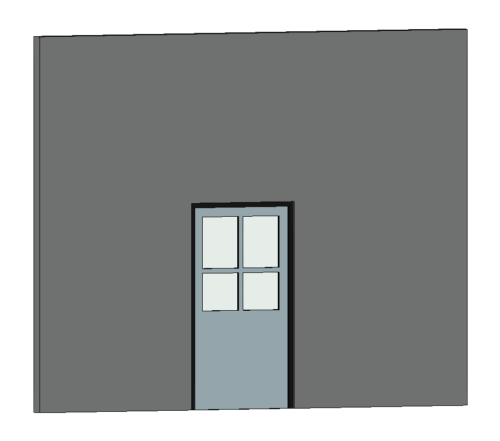Door - Single Swing Door Aluminium Model 4 (Parametric)