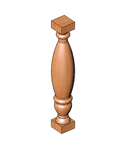 Wood Baluster 10 x 10 x 75 cm Model 1