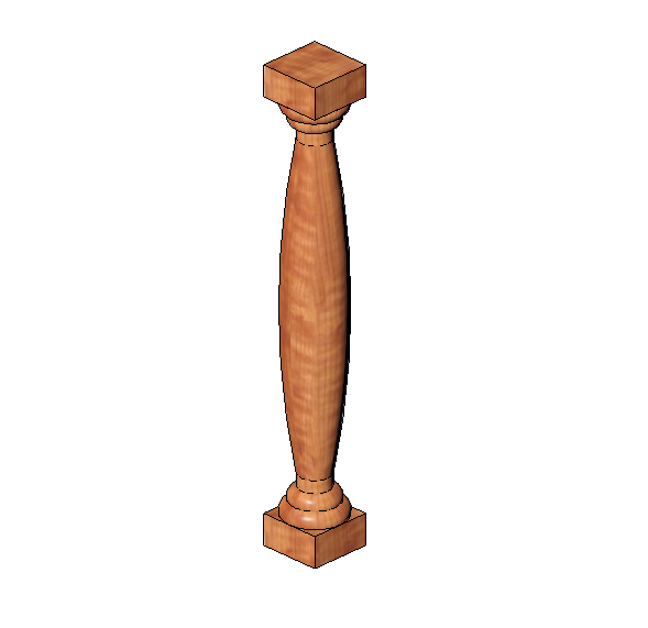 Wood Baluster 10 x 10 x 75 cm Model 2