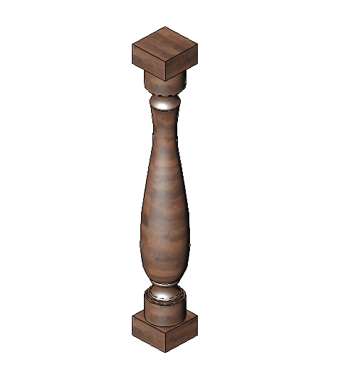 Wood Baluster 10 x 10 x 75 cm Model 4