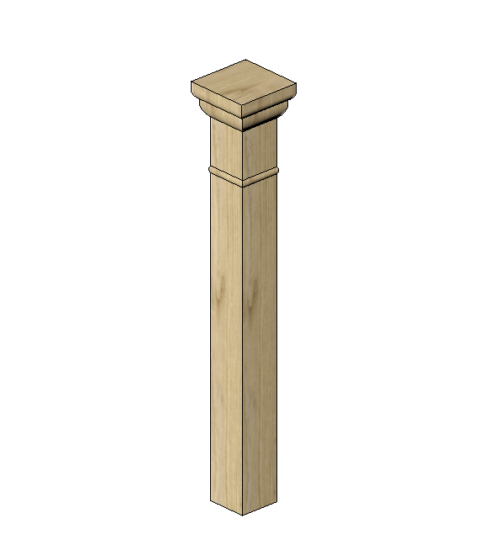 Wood Baluster 10 x 10 x 100 cm Model 1