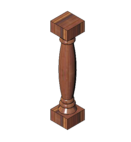 Wood Baluster 15 x 15 x 75 cm Model 1